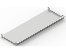 Cubic MPIHE3X1 vandret endeafdekning i metal på hvid baggrund, vist i et skråt perspektiv for at vise designet.