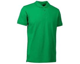 ID Identity Polo stretch i grøn, størrelse 3XL, vist forfra med knaplukning og klassisk krave.