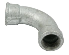 Unico 90 graders bøjning med 2" muffe/muffe i galvaniseret blødstøbt materiale.