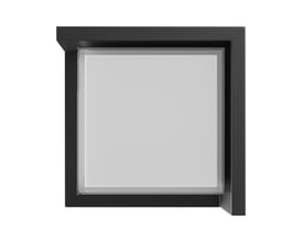 SpectrumLED 160mm Verto downlight med firkantet ramme i sort plast og matteret glas.