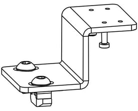 Monteringsbeslag for ABB Eva og Magne 2, vist som en teknisk tegning med skarpe vinkler og monteringshuller.