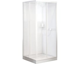 Contura Shower Ifö Next NKH 97 VS brusekabineoverdel, firkantet med hvide profiler og skydedøre, 90 x 70 cm.