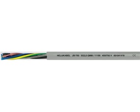 Grå JB750 4G25 kabel med tydeligt mærkat, der angiver HELUKABEL JB-750 5G2,5 QMM 11166 450/750 V 001041419 og CE-mærke.
