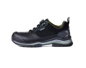 Vismo sikkerhedssko ER40B i str. 43, set fra siden. Skoen er sort, vandafvisende og S3-godkendt med BOA-lukkesystem.