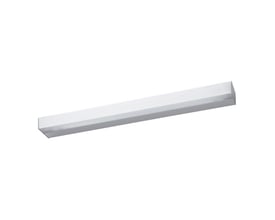 Detaljeret billede af Ifö Option lysarmatur LR 60, hvid, viser den brede lysspredning fra det delvist afmonterede aluminiumsblænddæksel.