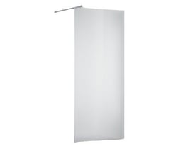 INR ARC 20 FRAME brusevæg med frostet glas, set let skråt med den øverste støttearm synlig.