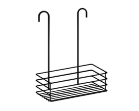Beslagsboden sæbekurv i matsort rustfrit stål til ophæng på armatur, 250 mm bredde og 120 mm dybde.