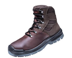 Atlas sikkerhedsstøvle XR 585 XP i brun ESD, str. 48, fremstillet af oliebehandlet nubuck læder med snørebånd og kraftig sål.