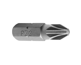 Ironside S2 Plus PZ1-bit på 25 mm med sekskantet skaft, vist vandret; skaftet er synligt mærket PZ2.