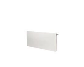 Purmo Plan Ventil Compact radiator, 600x1400mm, set fra siden, med fokus på den flade front og synlige sidepaneler.