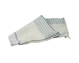 Hvid/blå gulvklud i vaffelvævet Oeko-tex materiale med forstærkning, 50x50 cm, set fra siden.