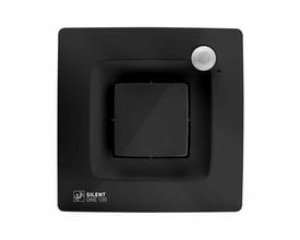Thermex Silent One badventilator set forfra med sort front, central luftklap og rund sensor øverst.