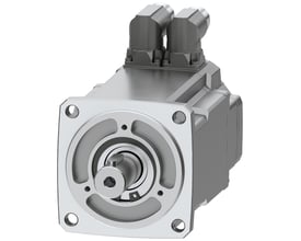 Siemens Simotics S-1FK2 CT servomotor med 2,4 Nm drejningsmoment og IP65 beskyttelse, vist med aksel og stik.