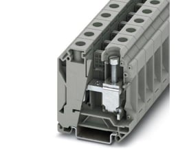 Phoenix Contact UK 35 N knivskilleklemme med Push-in tilslutning, vist med tværsnit, 400 V, 20 A i grå.