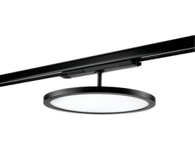 SG Armaturen Sense 320 armatur i sort med opal front, monteret på sort 3-faset skinne.