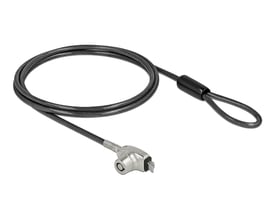 Navilock laptop sikkerhedskabel med nøglelås til nano slot, 1,5 m langt kabel af carbonstål med drejeled.
