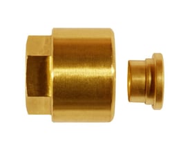 SO00021-06-1/2 messing manometertilslutning med bredt temperaturområde fra -196°C til 180°C.