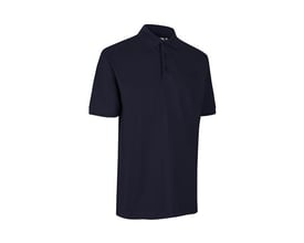ID Identity Pro Wear navy poloshirt i størrelse 3XL, vist med brystlomme og knaplukning på hvid baggrund.