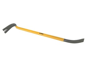 Ironside koben i hærdet CRV-stål, 913 mm langt, med gult skaft, kløft i den ene ende og buet mejselspids.