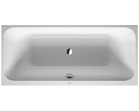 Duravit Happy D.2 badekar til indbygning, 190 x 90 cm, i hvid sanitetsakryl med overløb og afløb i bunden.