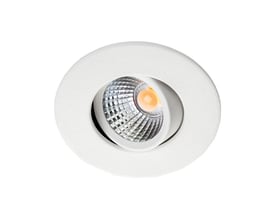 SG Armaturen Nano Tilt In/Out minidownlight i hvid. Den 4W LED-lampe har en 36 graders reflektor og kan vippes 30 grader.
