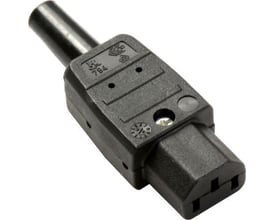 Martin Kaiser apparatstik 3P lige, hun, sort, type 794 (C13) med jordforbindelse til strømtilslutning.