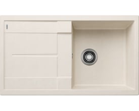 Blanco METRA 5S UX køkkenvask i soft white SILGRANIT®, med plads til kumme og drypbakke.