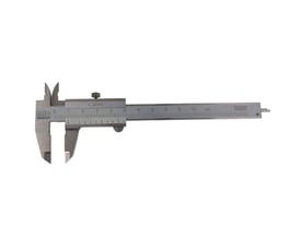 Matforkromet MIB skydelære på 70 mm med skruelås og 1/20 mm nonius, klar til præcisionsmåling.