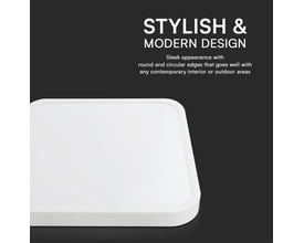 Nærbillede af et V-TAC LED dome lys der fremhæver dets stilrene og moderne design med runde kanter.