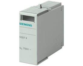 Siemens overspændingsbeskyttelses modul type 2, 5SD7 4, UC 750V AC, grå plast med CE-mærke på siden.