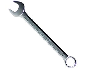 Tecos ringgaffelnøgle, 38 mm, TCW-38, fremstillet i blankpoleret Chrom Vanadium stål med silkemat overflade og 12-kant.