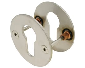 Assa Abloy cylinderringssæt EURO rsl M4 med to sølvfarvede ringe til europrofilcylinder, vist skråt forfra.