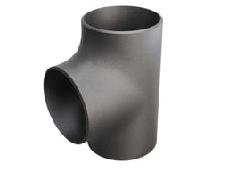 T-stykke af P235GH stål med dimensionerne 114,3 x 3,6 mm, produceret efter DIN 2615/EN 10253-2 standarderne.