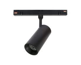 SpectrumLED SHIFT Smart Spot S er en sort, cylindrisk 6W-spot med Zigbee til SHIFT-skinne.