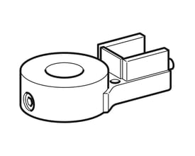 Contura Shower Space 2000 endestykke i grå med synlig skruehul og to holdearme.