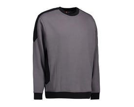 ID Identity Pro wear sweatshirt i sølvgrå, størrelse 6XL, med to-farvet design og rund hals.