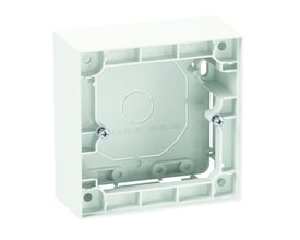 DEVI udvendigt underlag i hvid set bagfra, der tydeliggør monteringsmuligheder og produktinformation.