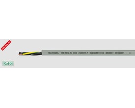 HELUKABEL styrekabel (H)05VV5-F 3G4 afmål, vist med enden afklippet for at vise de fire indre ledere og den grå yderkappe.