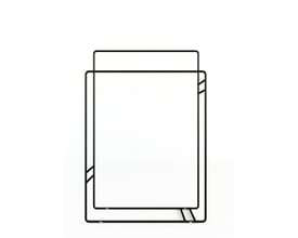 Metallbude Delaya håndklædestativ i sort metal, viser stativets minimalistiske design med to rektangulære rammer og rene linjer.
