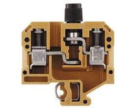 Weidmüller Sikringsklemme SAKS 1/G25 i beige plast med skrueterminal for 10 mm² ledere, 500VAC/DC.