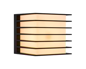 Isometrisk vinkel af Nordlux Fluctus 13 væglampen i sort metal, med fokus på dens struktur og lysdiffusion.