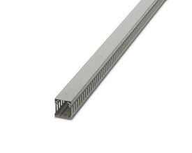 Phoenix Contact ledningskanal CD 40x40 mm i grå plast, vist diagonalt på hvid baggrund.