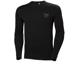 Sort Helly Hansen HH Workwear Lifa Merino langærmet undertrøje, model 75106 i størrelse XS, set forfra.