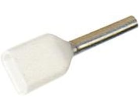 Elpress isoleret TWIN terminalrør til 2 x 0,50 mm² ledere, 6,0 mm længde i hvid polypropylen isolering.