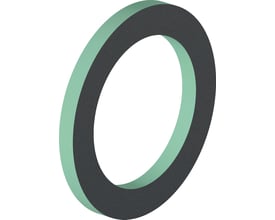 Isoleret renderering af Uponor Aqua PLUS planpakning WTR, der viser dens to-farvede design i grå og lysegrøn.