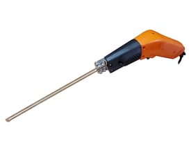Profix 250 AIR flamingoskærer i orange og sort med en lang, tynd klinge på 250 mm, perfekt til præcise udskæringer.