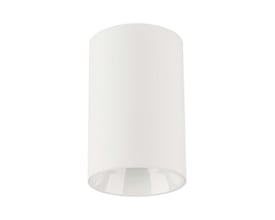 V-TAC Pro rund spotlight i hvid aluminium med GU10 fatning, monteret på en neutral baggrund.