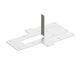 Mita boreskabelon SS CL 100/150 i hvid metal, vist fra en vinkel, der fremhæver dens form og borehuller.