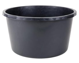 Sort, rund murerbalje fra Ironside i LDPE med 40 liters kapacitet, set let oppefra.