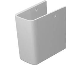 Duravit Halbsæule ME BY starck i hvid med en blank finish, der viser monteringhuller og en afrundet form.